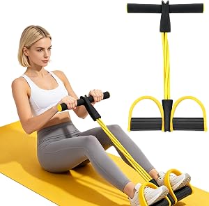 Piede Rally di plastica Gamba Ginnico Busto Expander Slim Legs Attrezzature, Fasce di resitenza Attrezzo per Addominali Yoga Fitness Palestra di Formazione (Giallo)