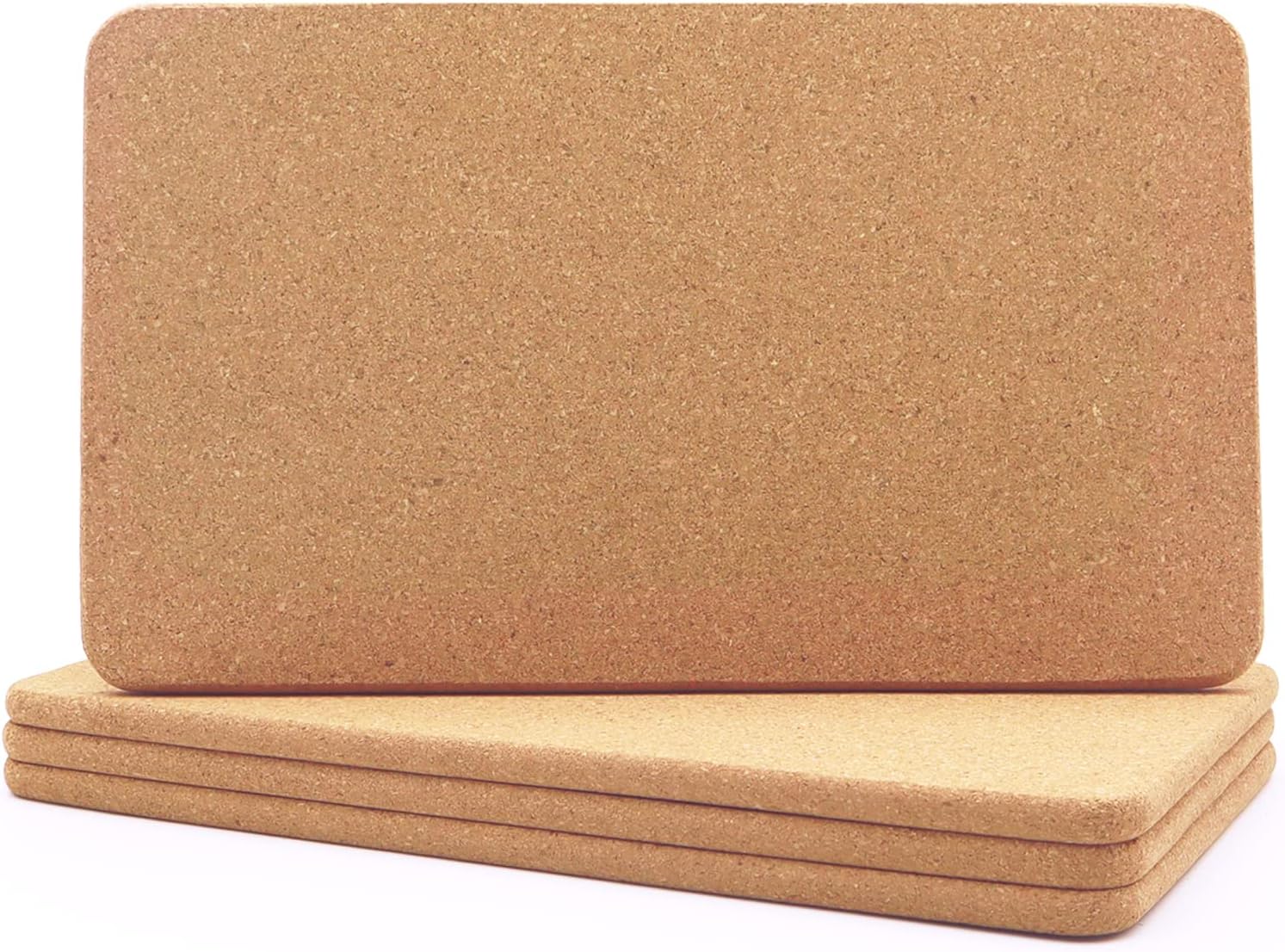 Cork Trivet, High Density Fine Particle Thick Cork Trivets for Hot Dishes, 12 x 7 Inch Heat Resistant Cork Coaster, Rectangle Cork Placemats Cork Hot Pads for Kitchen, 4 Pcs