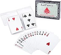 Vista 10 de LotFancy Tarjetas de juego de plástico, 2 barajas, tarjetas de póquer negras frescas con fundas de plástico, impermeables, índice estándar