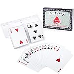 LotFancy Playing Cards, 100% Plastic, Waterproof - 2 Decks of Cards with Plastic Cases, Poker Size Standard Index, for Magic Props, Pool Beach Water Card Games