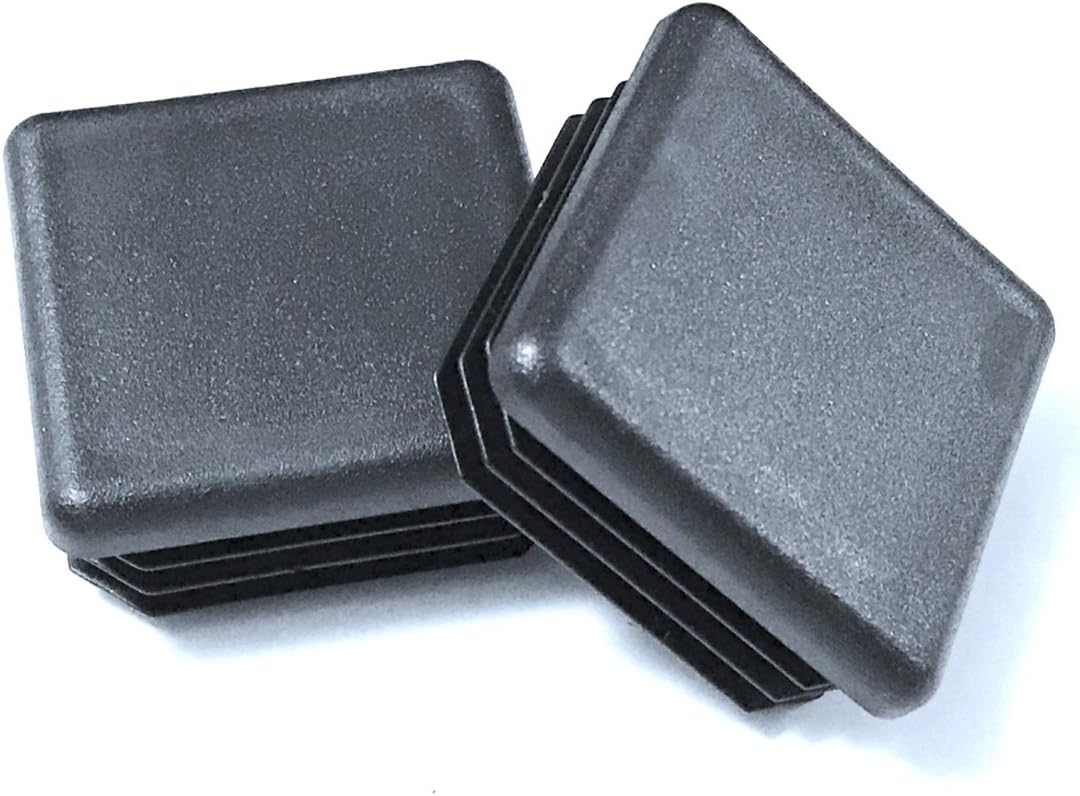 (Pack of 10) - 1" Square Black Plastic Tubing Plug (1 Sq Inch) End Cap for 14-20 Ga Steel 1"x1" Fence Post Pipe. Tube Cover Insert Finishing Plug - Fitness Eqpt End Caps