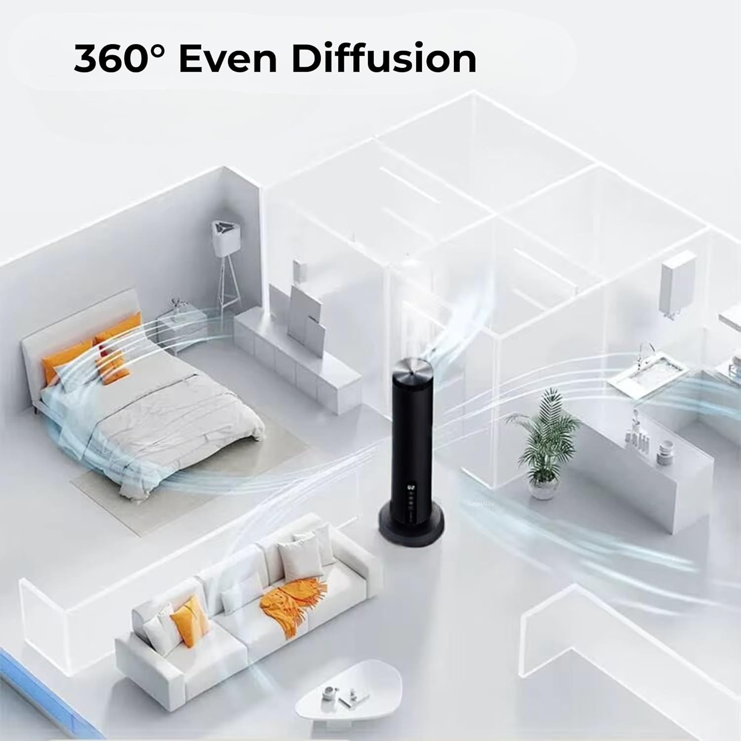 Waterless Nebulizing Essential Oil Diffuser – Wireless Rechargeable Bluetooth App Control – Cold Air Aromatherapy Scent Machine for Large Rooms, Home, Office & Spa – Quiet & Portable, Black