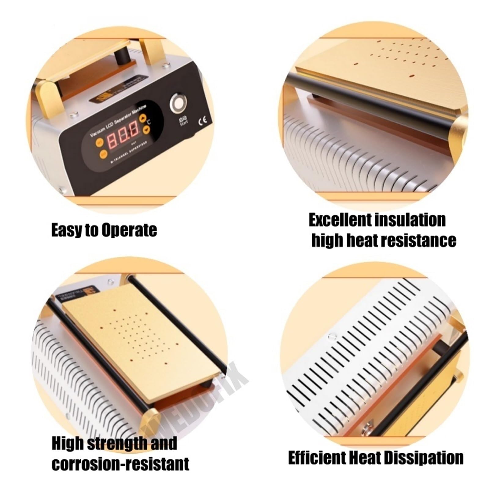 Séparateur d'écran LCD, Séparateur d'écran de téléphone professionnel 3 en 1 avec aspirateur intégré, machine de retrait de cadre LCD for la rénovation de l'écran des bords du téléphone(A)