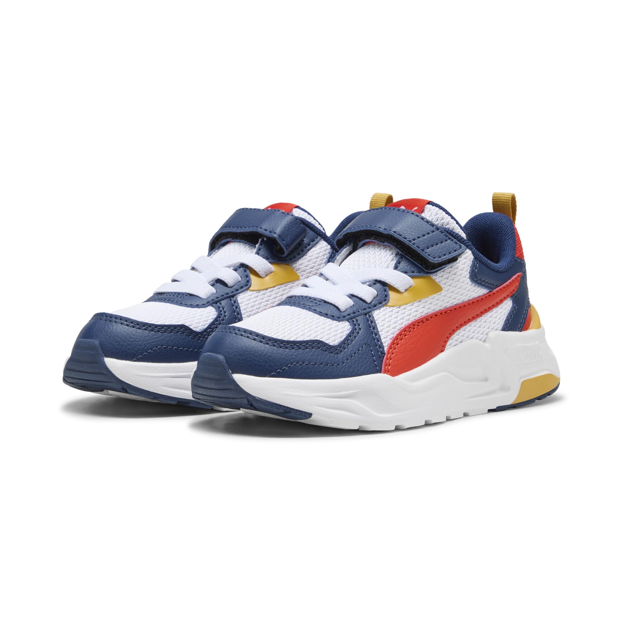 PUMA Trinity LITE AC+ PS Sneaker, White-Fierce RED-Persian Blue, 13 UK Child