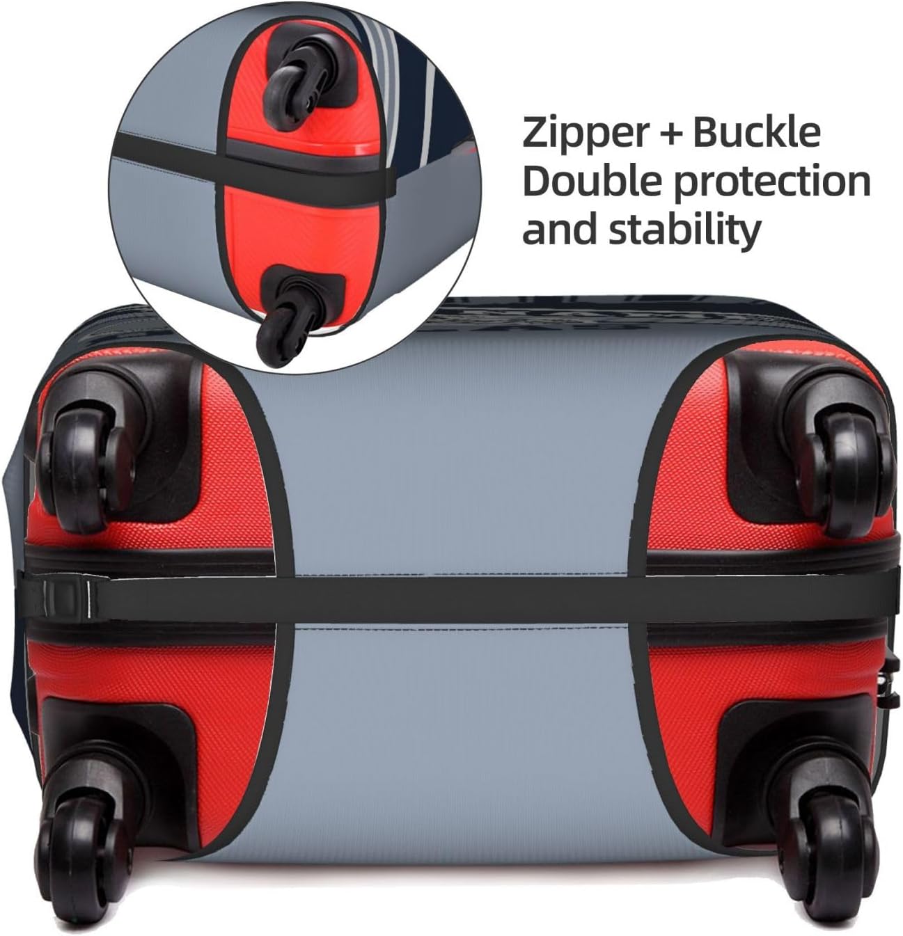 Custom Luggage Cover, Personalized Dallas Suitcase Cover for Vacation Travel, Design Your Name and Number Washable Elastic Luggage Protector Gifts for Men Women Fans - Image 4