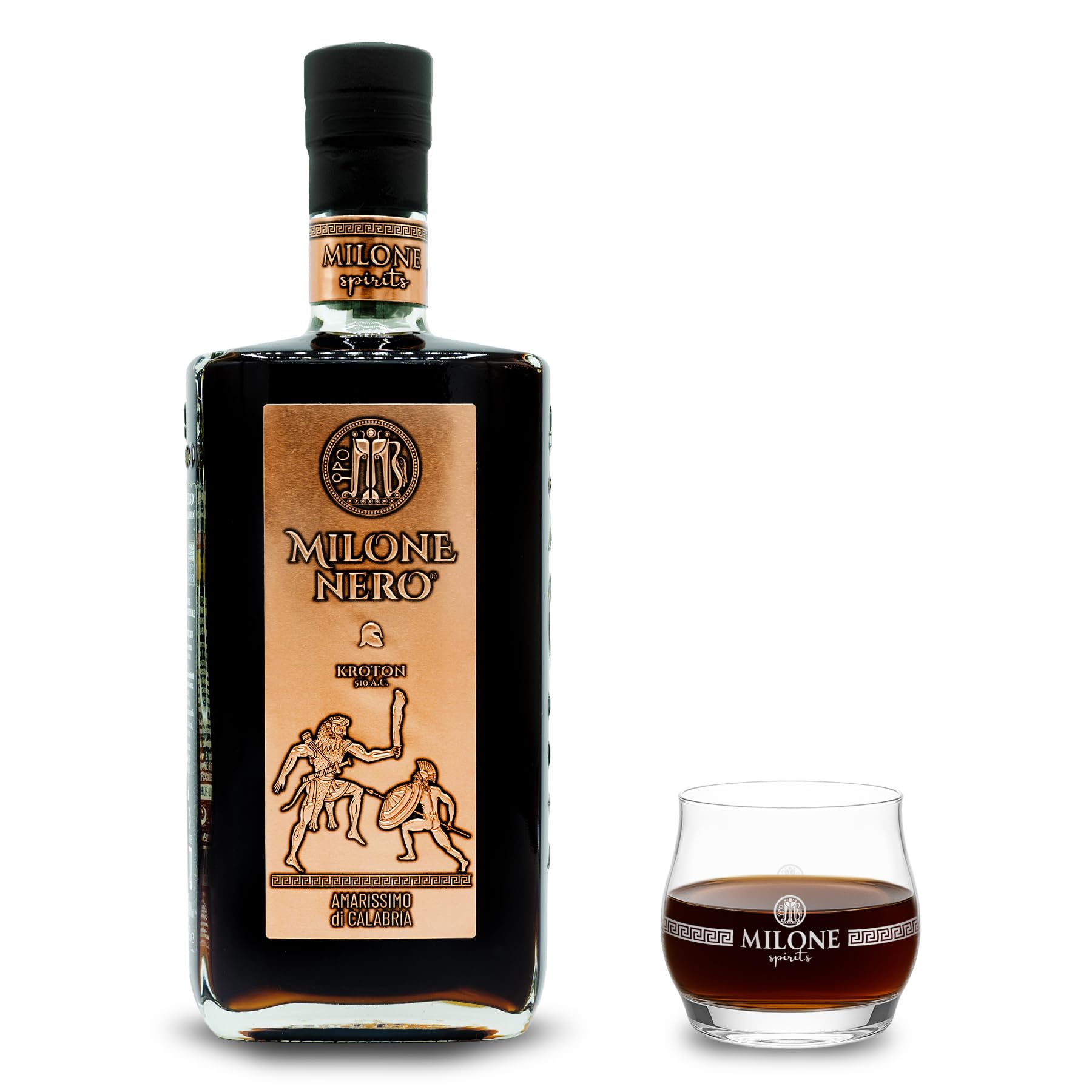 Amaro Milone Nero, 70 cl – Amarissimo di Calabria (35% Vol.) – Liquore Artigianale per Palati Esigenti – Premiato per Design e Gusto Intenso