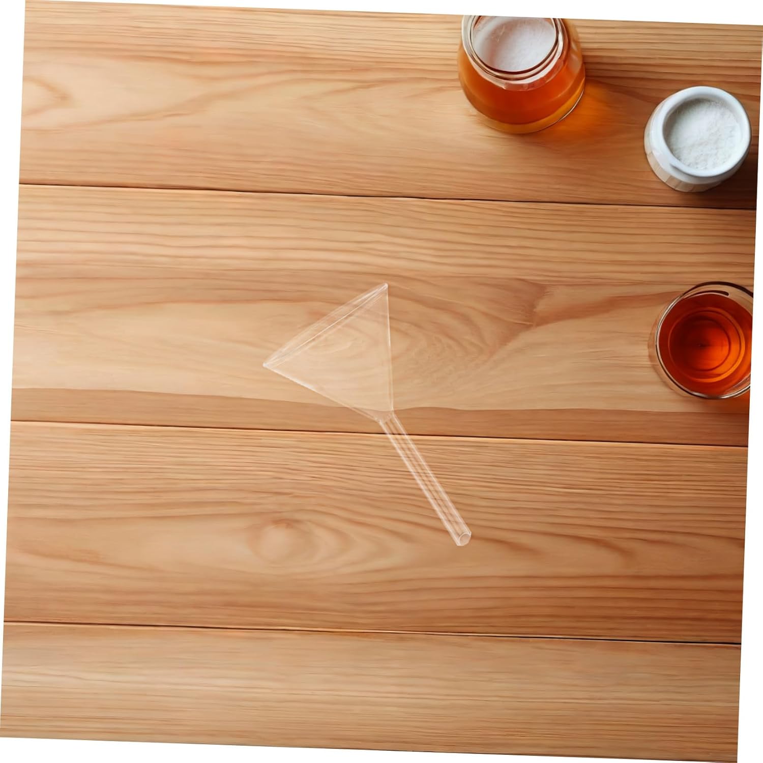 Kichvoe Set of 3 Scientific Glass Funnels with Wide Aperture Accurate Control Compact Size Solid for Scientific Laboratory Use