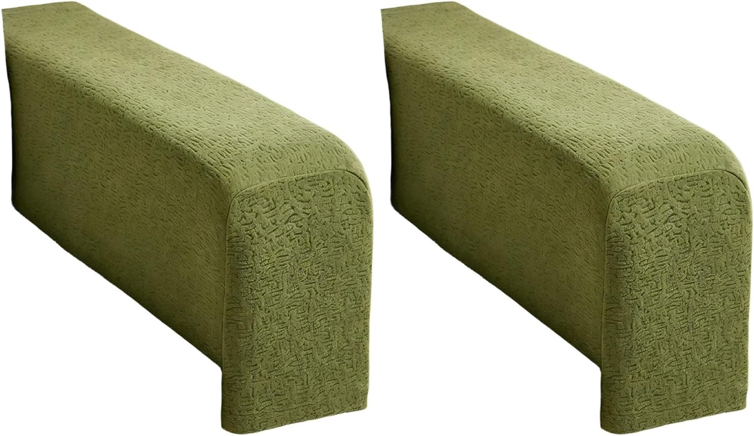 of Antislip Stretch Sofa Arm Covers for L Shape Sectional Recliner Couch Machine Washable Textured Velvets Fabric Nonslip Couch Arm Protectors