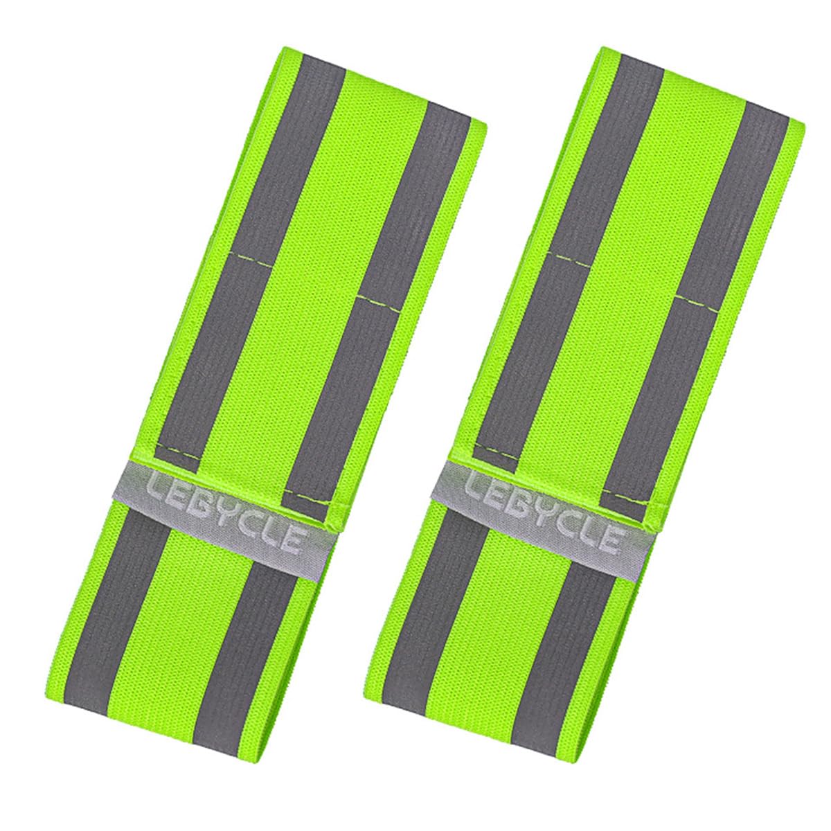 HOUSON Reflective Leg Band for Cycling & Night Running (340-580mm) | Highly Reflective & Elastic | Hook and Loop Fastener | Prevents Braces | Signal Green