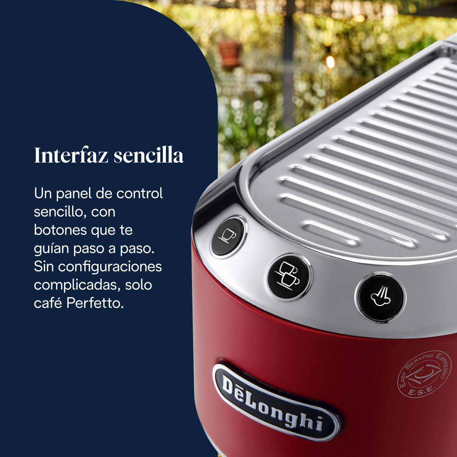 De'Longhi Dedica - Cafetera de Bomba de Acero Inoxidable para Café Molido o Monodosis, Cafetera para Espresso y Cappuccino, Depósito de 1.3 Litros, Sistema Anti-goteo, EC685.R, Rojo — view 5