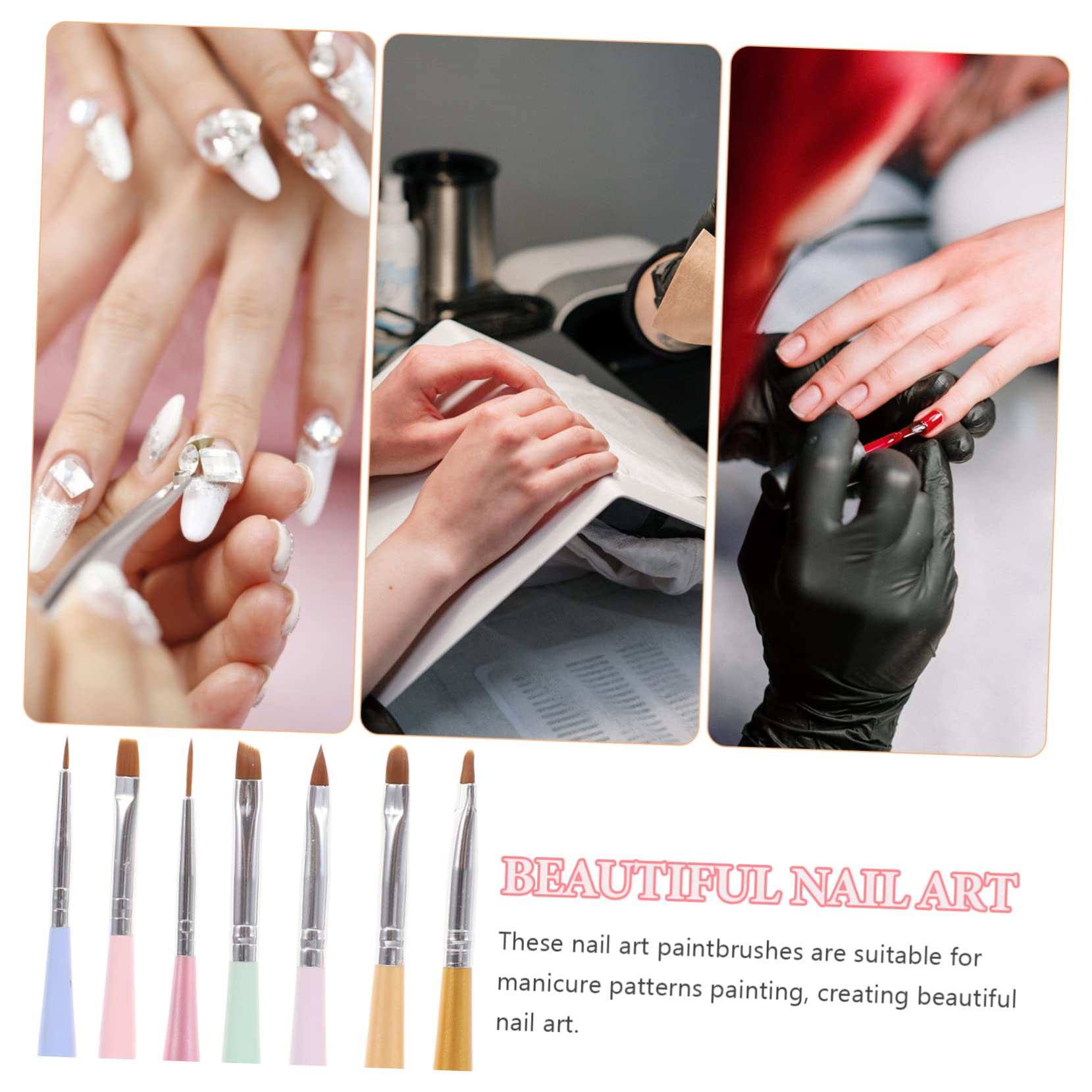 FRCOLOR 35pezzi Pennelli Per Nail Art Con Manico Strumenti Per Disegni Unghie Per Manicure e Decorazioni Personalizzate