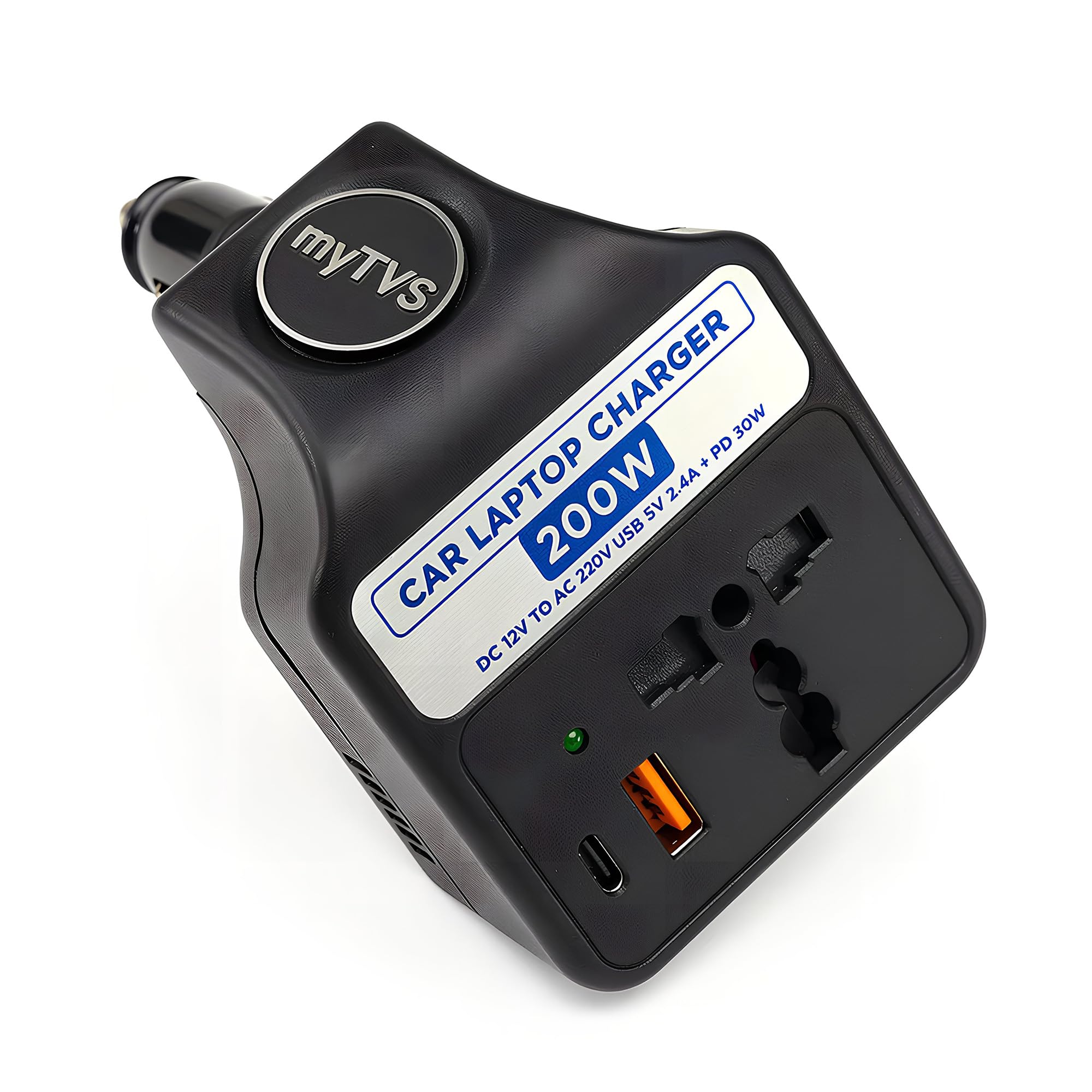 myTVS 200W Car Laptop and Mobile Charger | Power Inverter DC to AC Converter| Portable Car Charger with 1+1 Years Warranty| 3 in 1 Charger | Fast Charging- Black | TLC-28-image-23