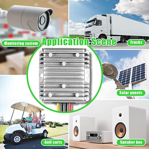 Miniatura 4 de DC 48 V reductor a 12 V 20 A 240 W IP65 convertidor impermeable de voltaje CC reductor módulo transformador, voltaje de entrada 30-60 V regulador