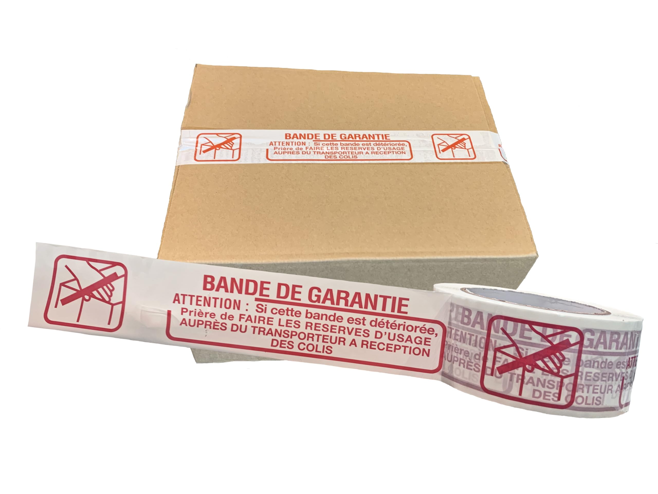 JeCo - Lot de 36 rouleaux de ruban adhésif imprimé Bande de garantie 48mm x 100 m pour la sécurité et la signalétique de vos envois expédition emballage carton