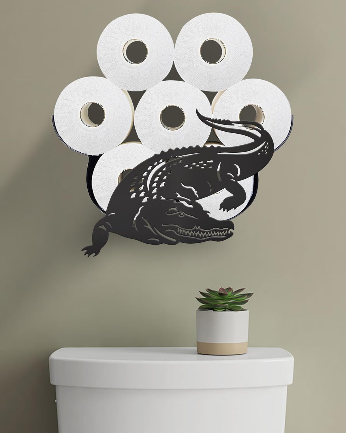 Beagle Toilet Paper Holder for 8 Extra Rolls, Ocean Decorative Wall Mounted Storage, Farmhouse Bathroom Animal Decor Accessories Storage Cabinet