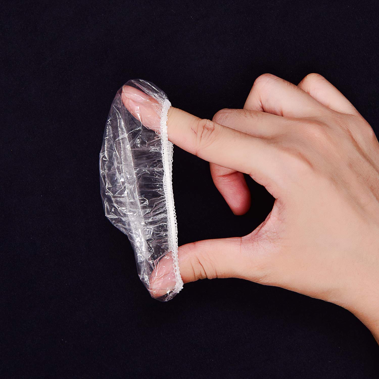 Morepack 300Pcs Disposable Clear Ear Protectors Caps Handmade Ear Covers for Hair Dye, Shower, Bathing
