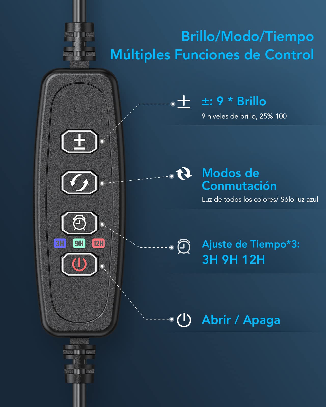 Tccbac Luces para Acuarios, 18W, LED de 90-120cm, Peces y Plantas , Soporte Extensible,Tiempo e Iluminación Ajustable, Multicolor — view 4