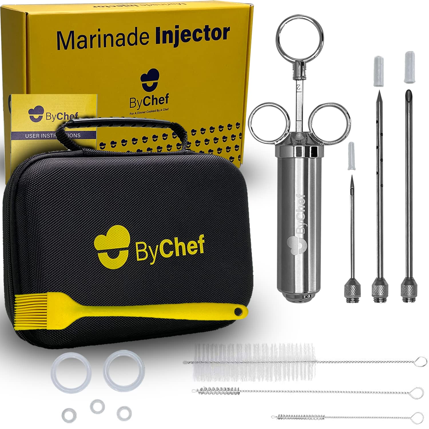 Buy Meat Injector Stainless Steel Food Syringe Kit With 3 Needles For Injectable Seasoning