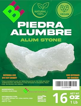 Piedra de Alumbre (Alum Block) - 16oz (1lb) - External Use, 100% Natural,