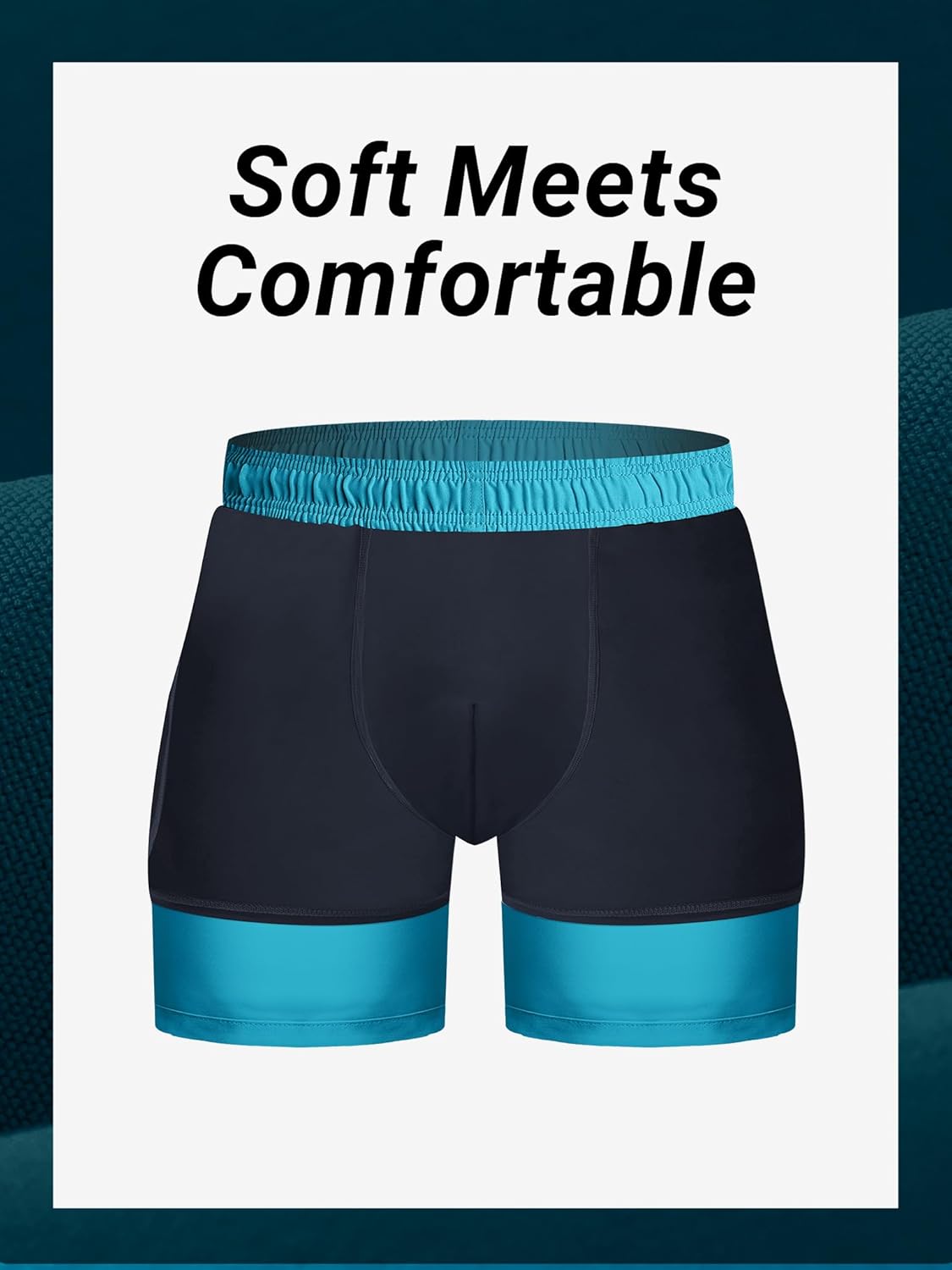 Arcweg Men's Big and Tall Swim Trunks Plus Size Swimsuit for Men with Compression Liner & Zipper Pocket - Image 8