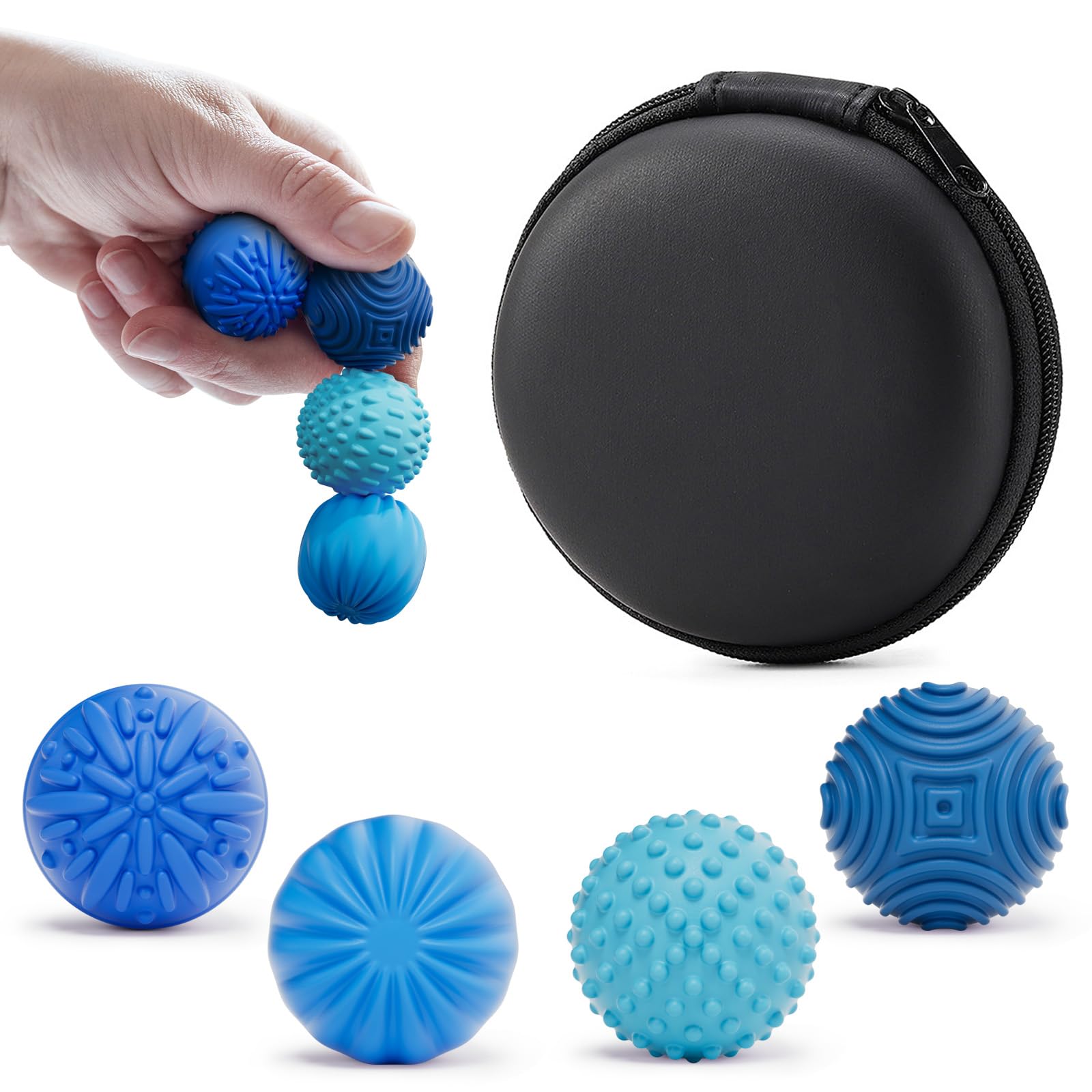 Silicone Magnetic Balls Fidget Toys for Adults & Teens,4PCS Stress Relief Sensory Toys for Autism ADHD Anxiety,Fun Textures Gadgets,Office Desk Toys,Stocking Stuffers for Men Women Teen Gifts