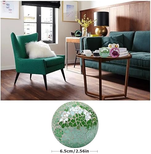 Miniatura 3 de ZningEsxi Bolas sólidas de cristal de mosaico 3 piezas de 26in26 pulgadas centro de mesa de grietas decoración de esferas jarrones mesa de boda