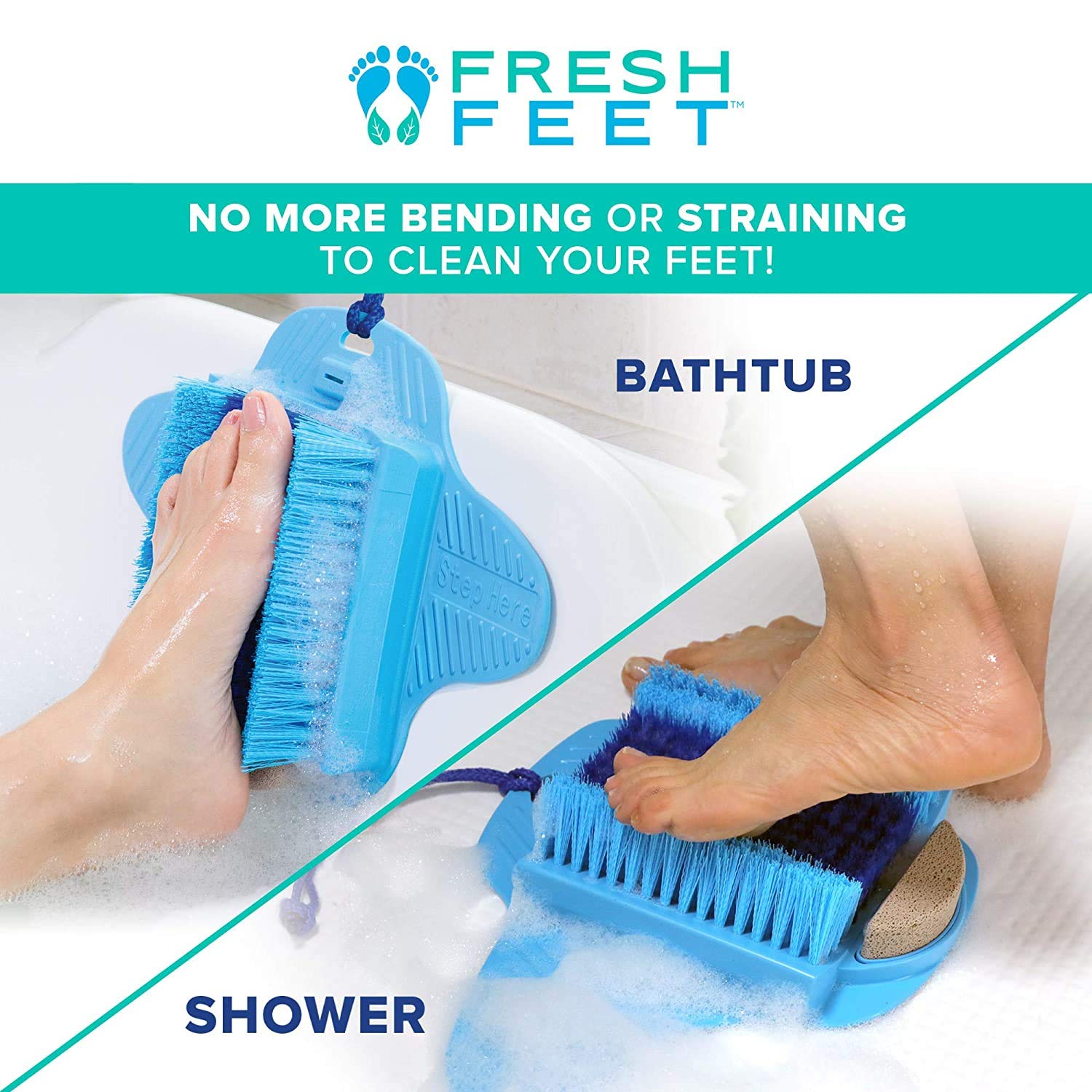 Fresh Feet Foot Scrubber with Built-In Pumice Stone