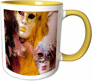 3dRose Carnival party masks, Venice, Italy - EU16 BBA0177 - Bill Bachmann 11oz Two-Tone Yellow Mug