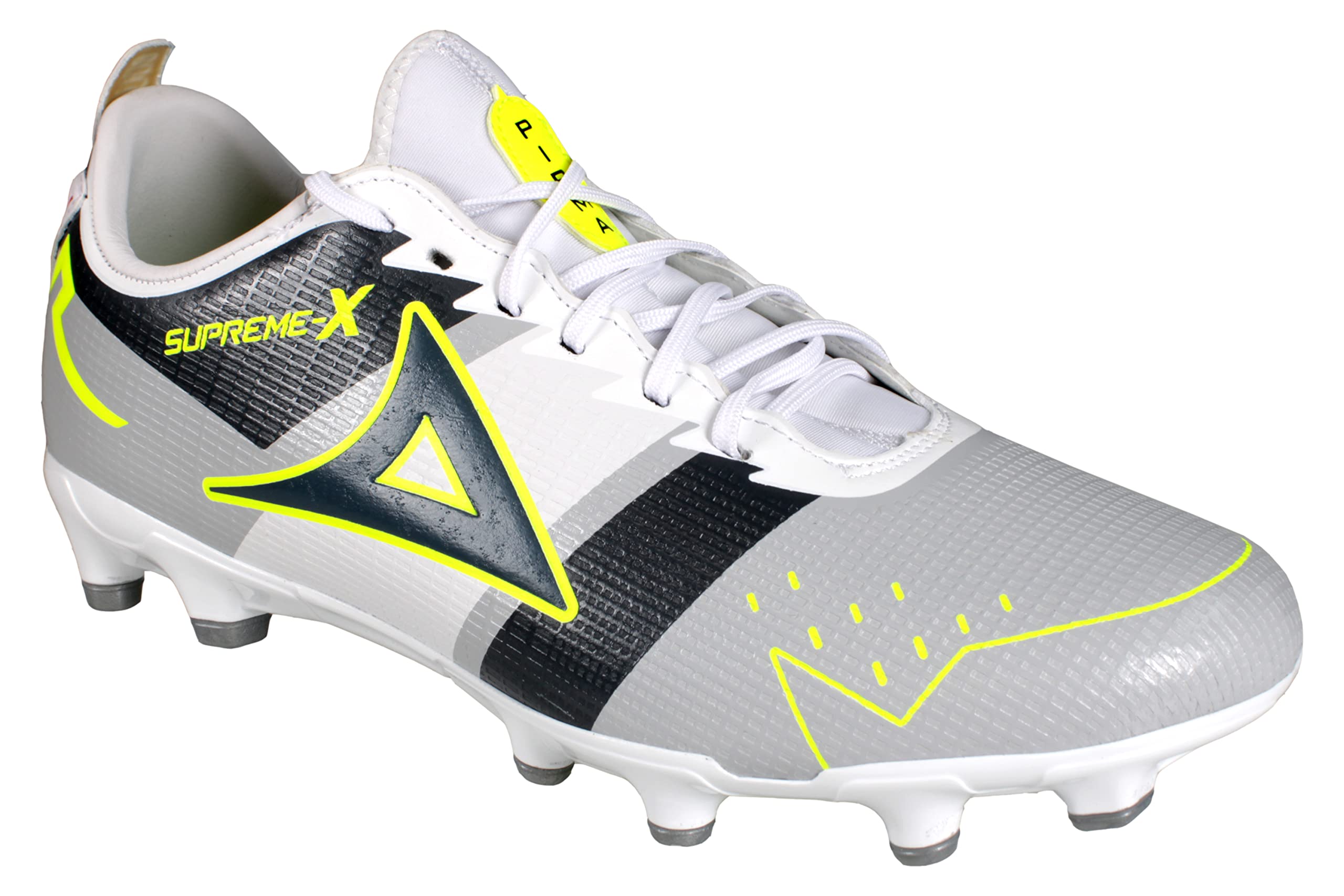 Men's Soccer Cleats Supreme X FG Pirma Color White/Silver (us_Footwear_Size_System, Adult, Men, Numeric, Narrow, Numeric_10_Point_5)