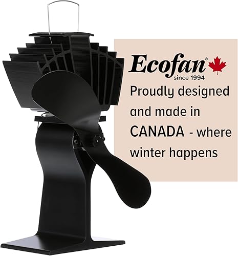 Miniatura 6 de Ecofan AirMax Ventilador a calor, para horno a leña, grande, hecho en Canadá., NA, Negro (Black Blade), L
