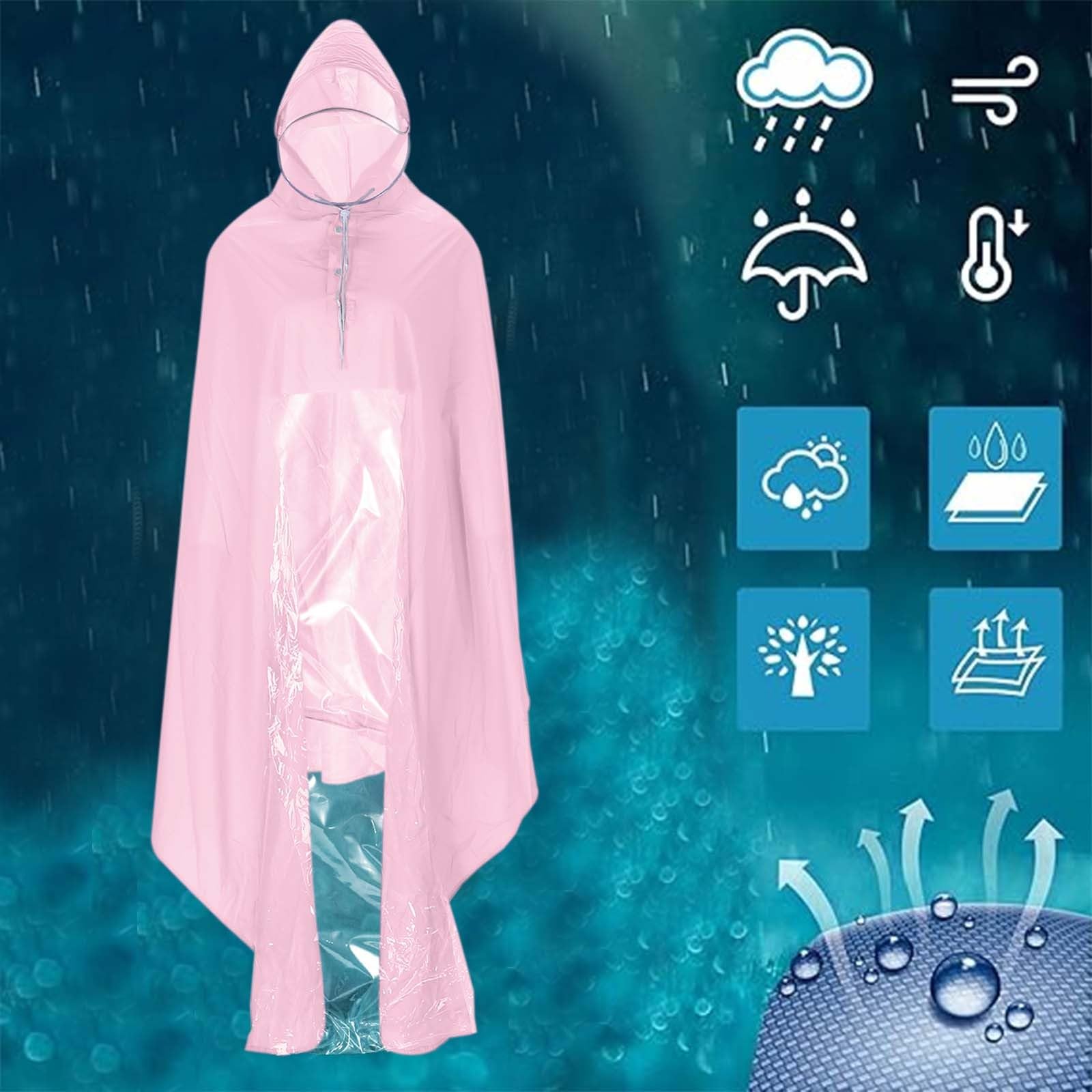 Generisch Impermeable de bicicleta para adultos con longitud extendida y espesor reforzado cubierta completa Ciclismo Poncho de lluvia para