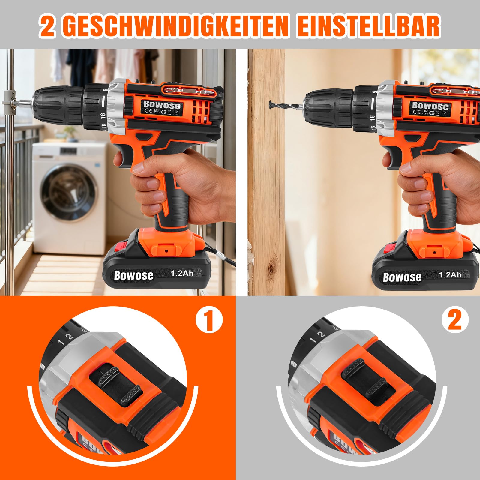 Akkuschrauber Set Schlagbohrschrauber Bohrmaschine mit Ladegerät/Akkus, Akkuschrauber Mini Bohrer SET Bits Schraubendreher Batterie Bohr Maschine