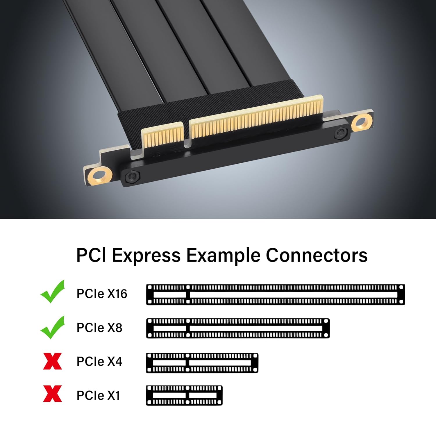 SinLoon PCIe 3.0 X8 Extension Cable PCI-E 8X Male to Female Riser Cable 25CM (90 Degree M/F)