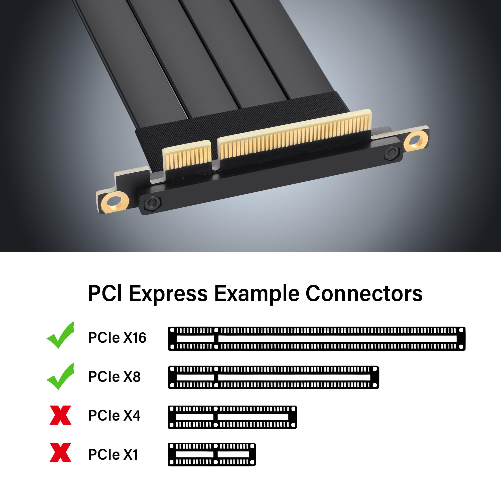 SinLoon Câble d'extension PCIe 3.0 X8 PCI-E 8X mâle vers femelle 25 cm (90 degrés M/F)