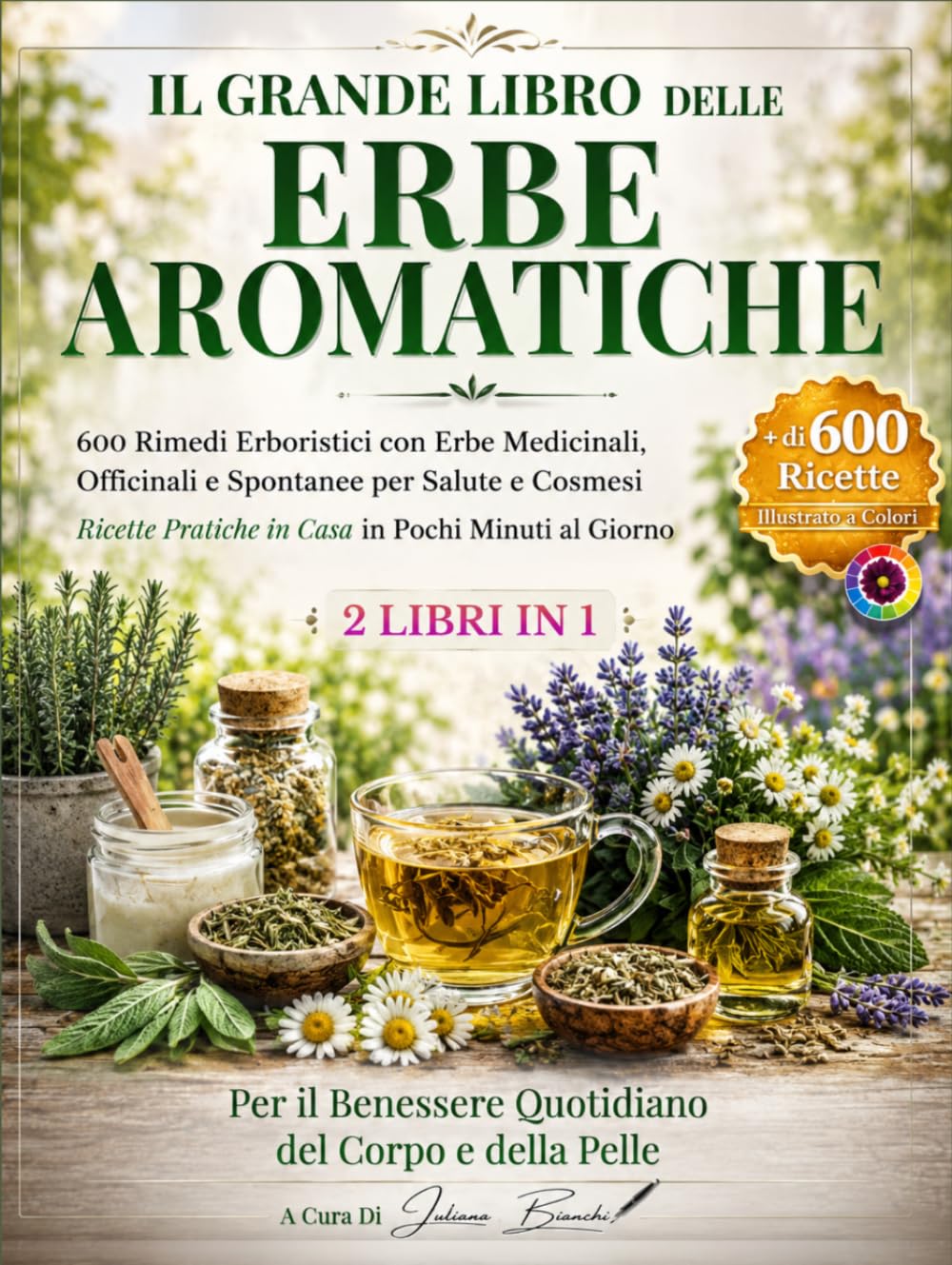 IL GRANDE LIBRO DELLE ERBE AROMATICHE: 600 Rimedi Erboristici con Erbe Medicinali, Officinali e Spontanee per Salute e Cosmesi Ricette Pratiche in Casa in Pochi Minuti al Giorno.