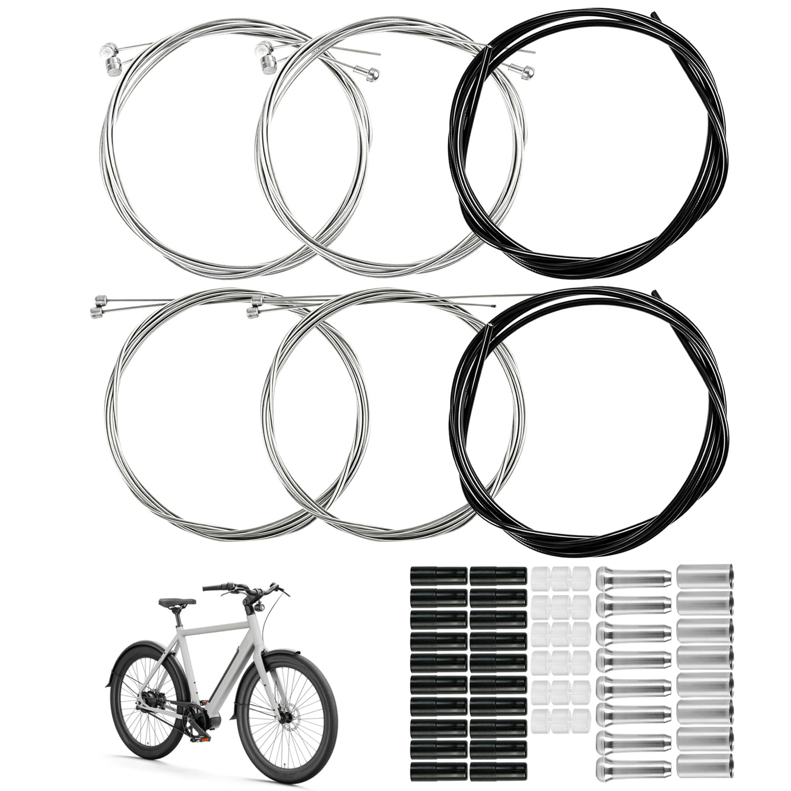 4 Stück Fahrrad Schaltzug Set Universal Fahrrad Bremszug Bowdenzug Kit