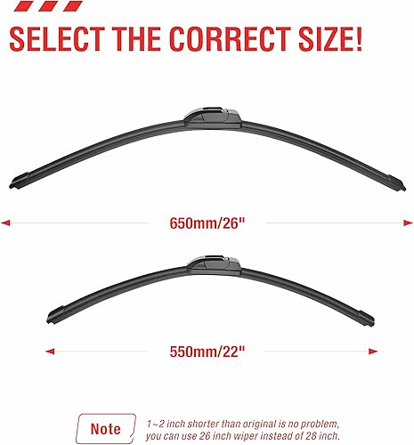 Miniatura 4 de Repuesto de escobillas de limpiaparabrisas con calidad de fabricante original del equipo, 26 y 22 pulgadas, compatible con Acura Csx 2011-2006,