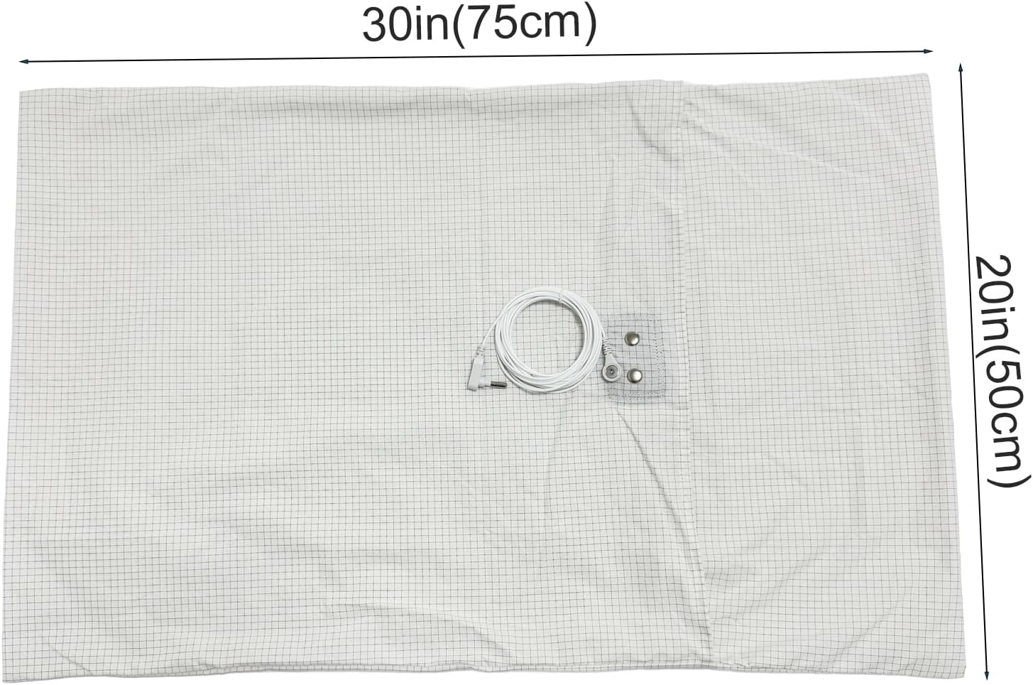 Upgraded 20% Silver Fiber Grounding Pillowcase, 80% Organic Cotton Grounded Bed Pillow Cover for Better Sleep Reduction Inflammation, Queen 20x30 Inch, White