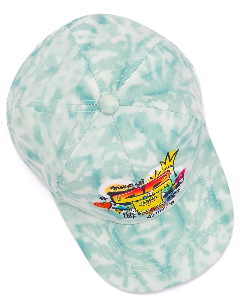 Cappellino SpongeBob SquarePants Blu Tie-Dye - Per Bambini, Reggibile, Con Graffiti - Foto 5