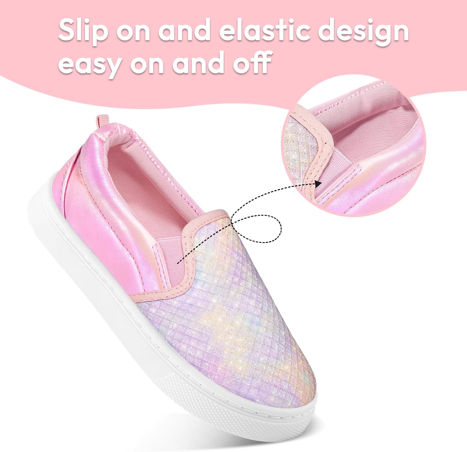 K KomForme Toddler Girls Boys Shoes Little Kids Slip on Canvas Sneakers for Running/Walking - Image 4