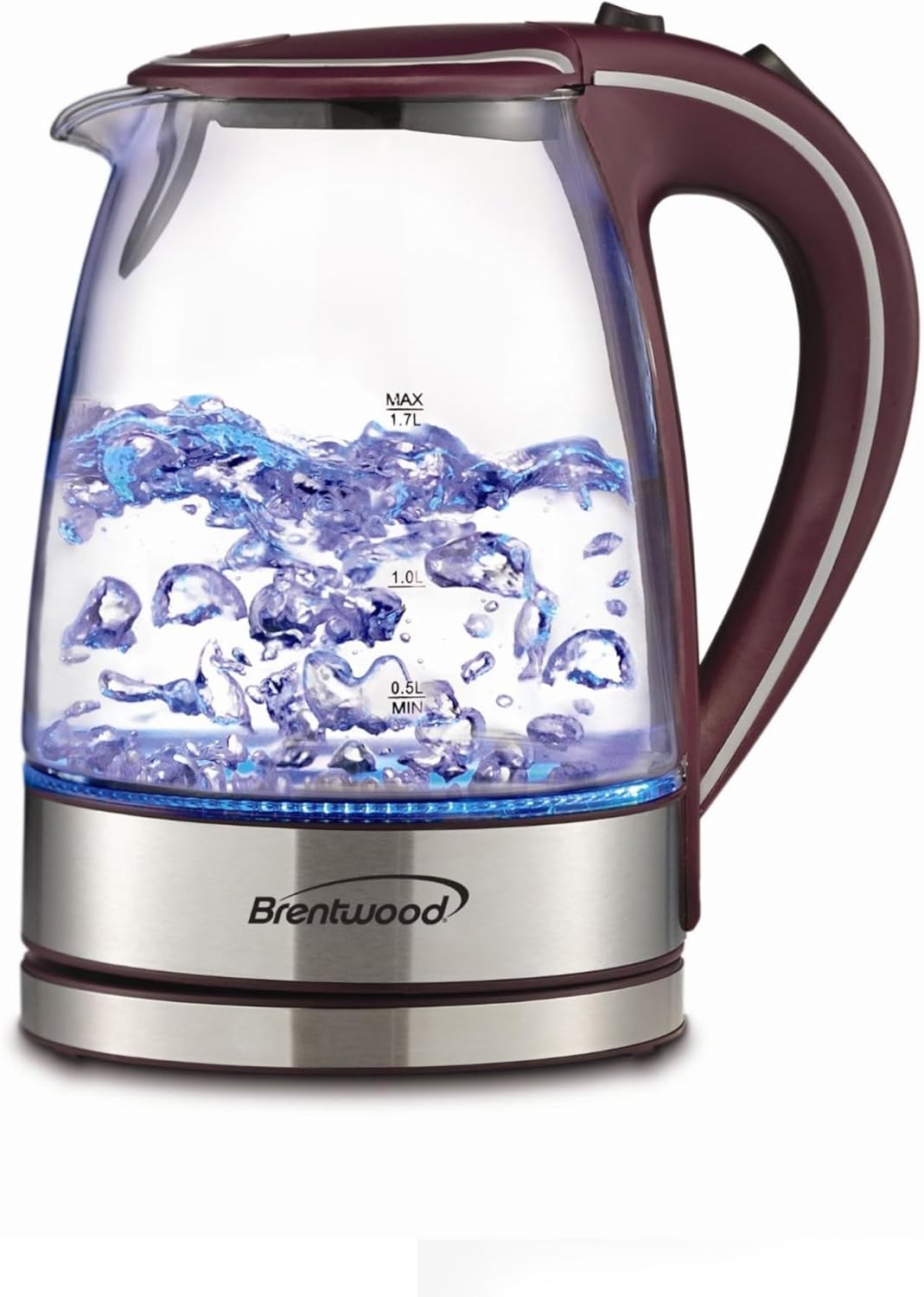 Brentwood KT-1900PR Cordless Electric Kettle Kettle,Glass 1.7L,Purple