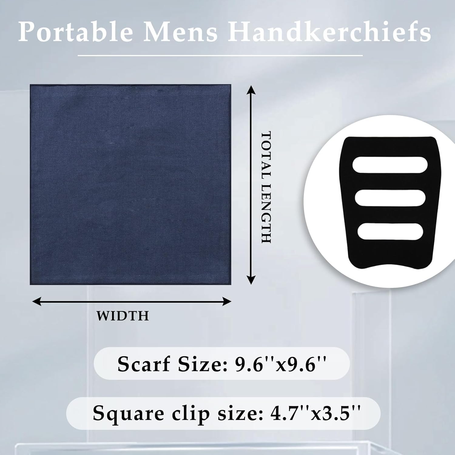 Cotton Pocket Squares for Men, Solid Color Mens Handkerchiefs with Pocket Square Holder for Business Wedding Party - Image 6