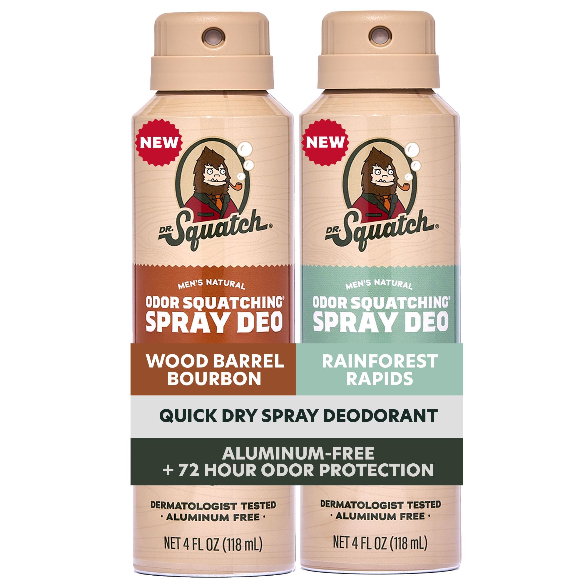 Dr Squatch Spray Natural Mens Deodorant Quick Dry Deodorant Men Aluminum Free Dermatologist-Tested Created for all Skin Types