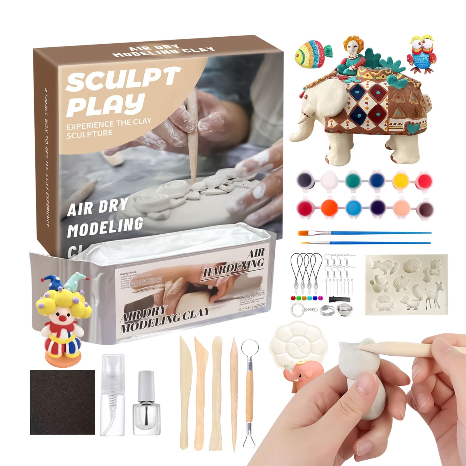 Pasta Modellabile Per Bambini 12 Colori Pittura Modellabile Morbida Si | per Scultura e Pittura per Interni ed Esterni Casa Scuola Aula