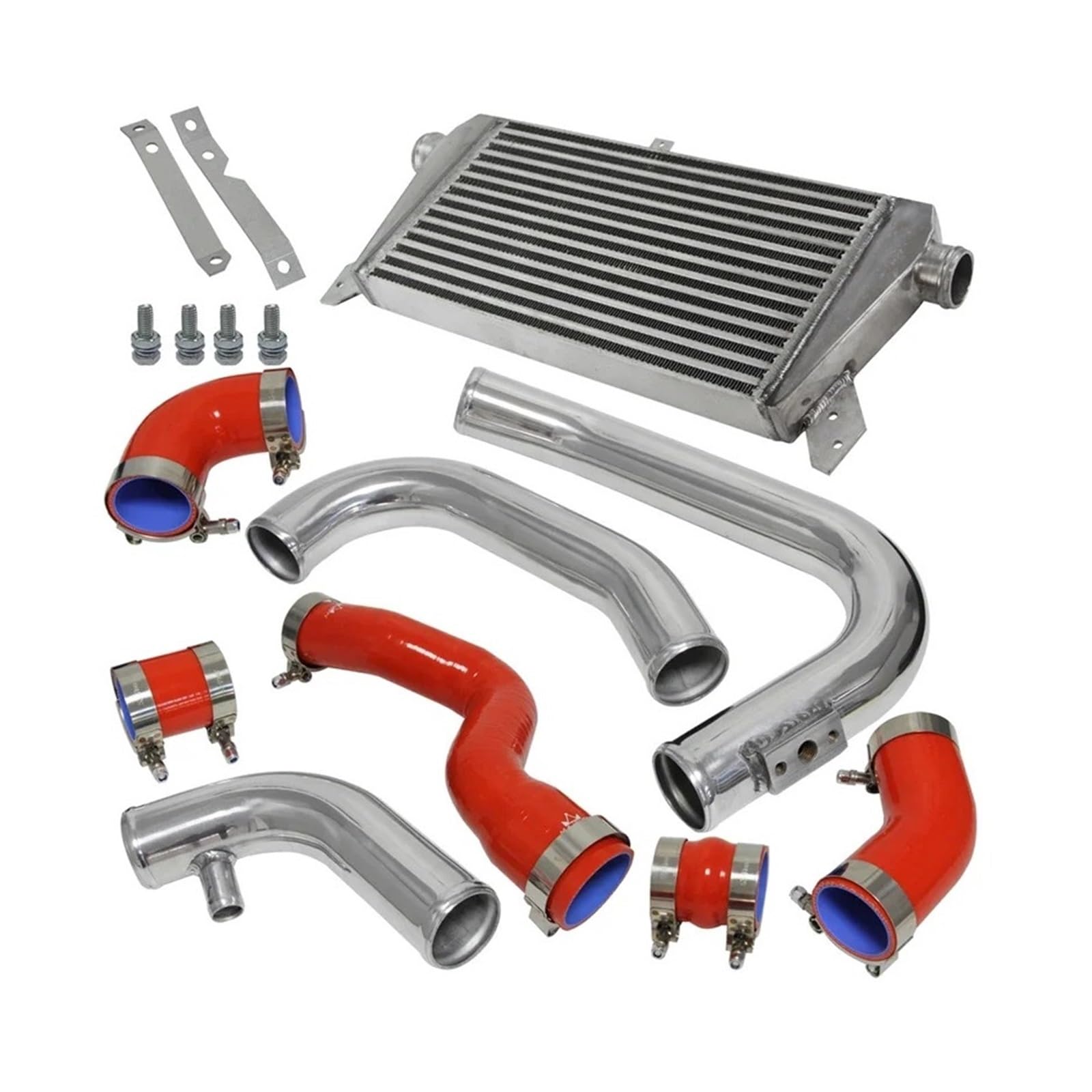 Noauqwtv Red For A4 1.8T Turbo B6 2002-2006 Intercooler Piping Kit Turbo Intercooler Kit