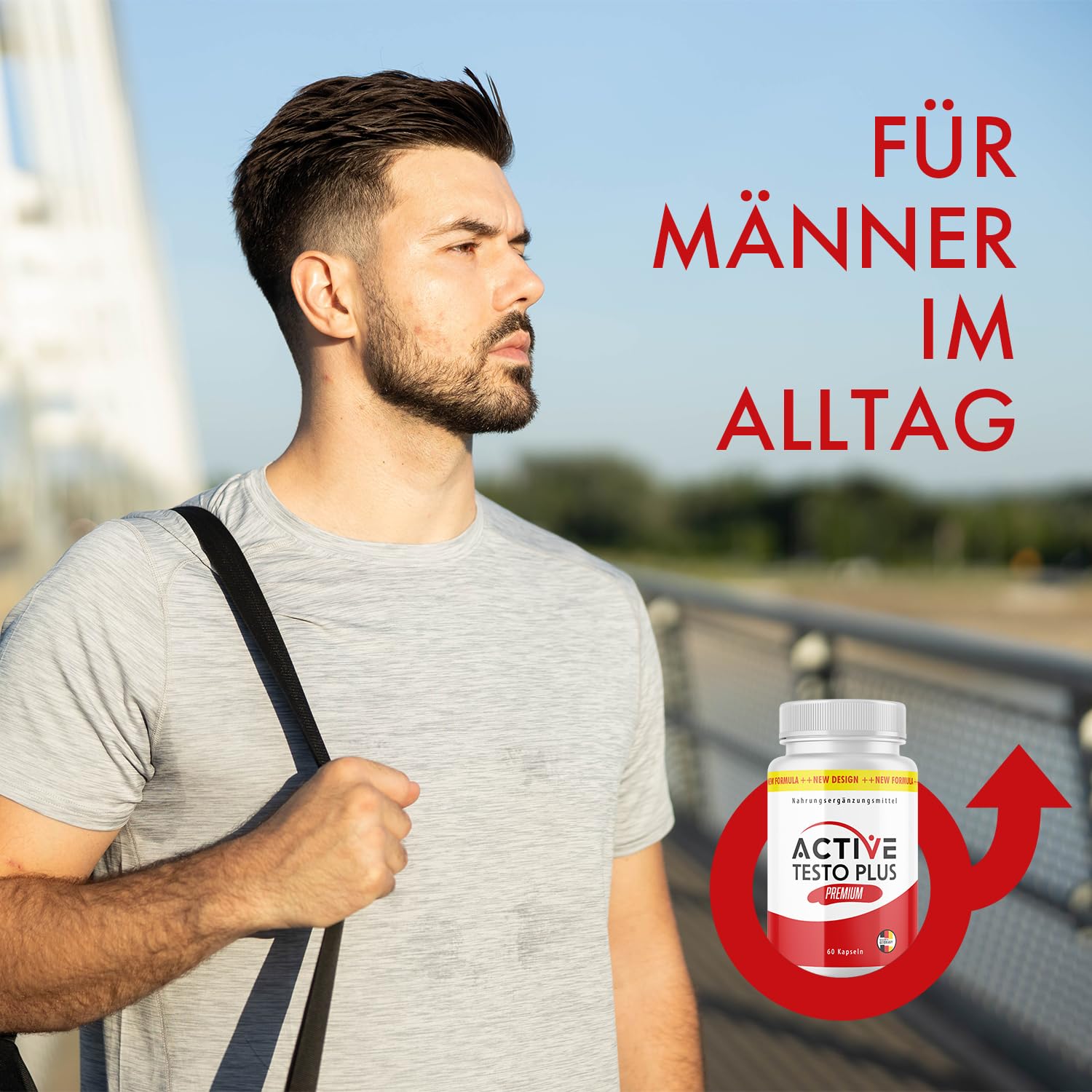 Active Testo Plus Premium Kapseln | Kraft für den aktiven Mann | Einfache Anwendung | Inhalt 60 Kapseln