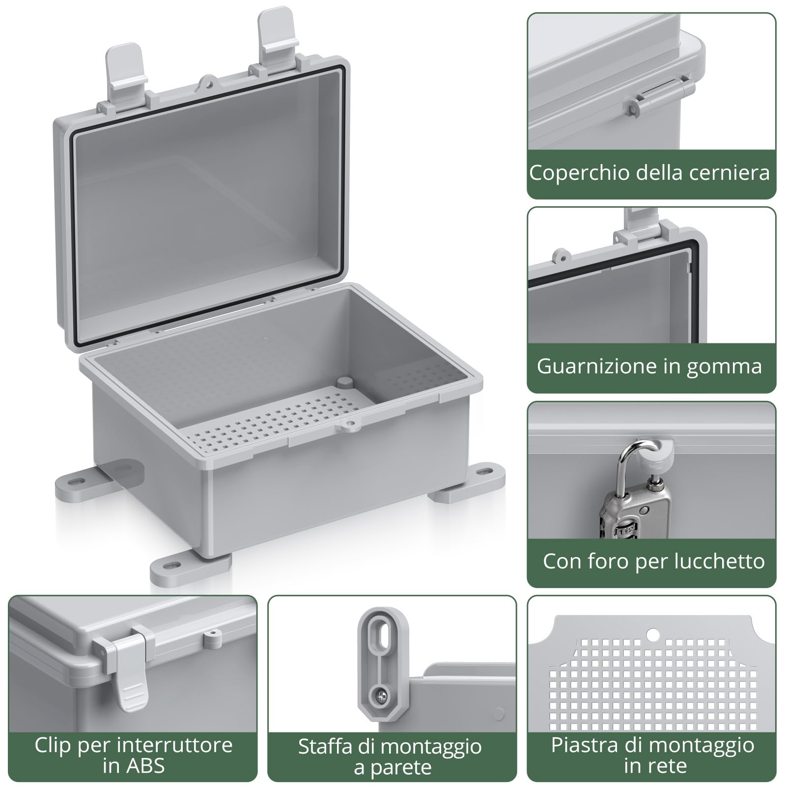 EYPINS Quadro Elettrico Esterno+Scatola di Protezione