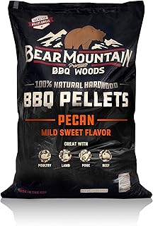 Bear Mountain All Natural Wood Pellets for Smoker, Grill & BBQ, 20 Lbs, Pecan