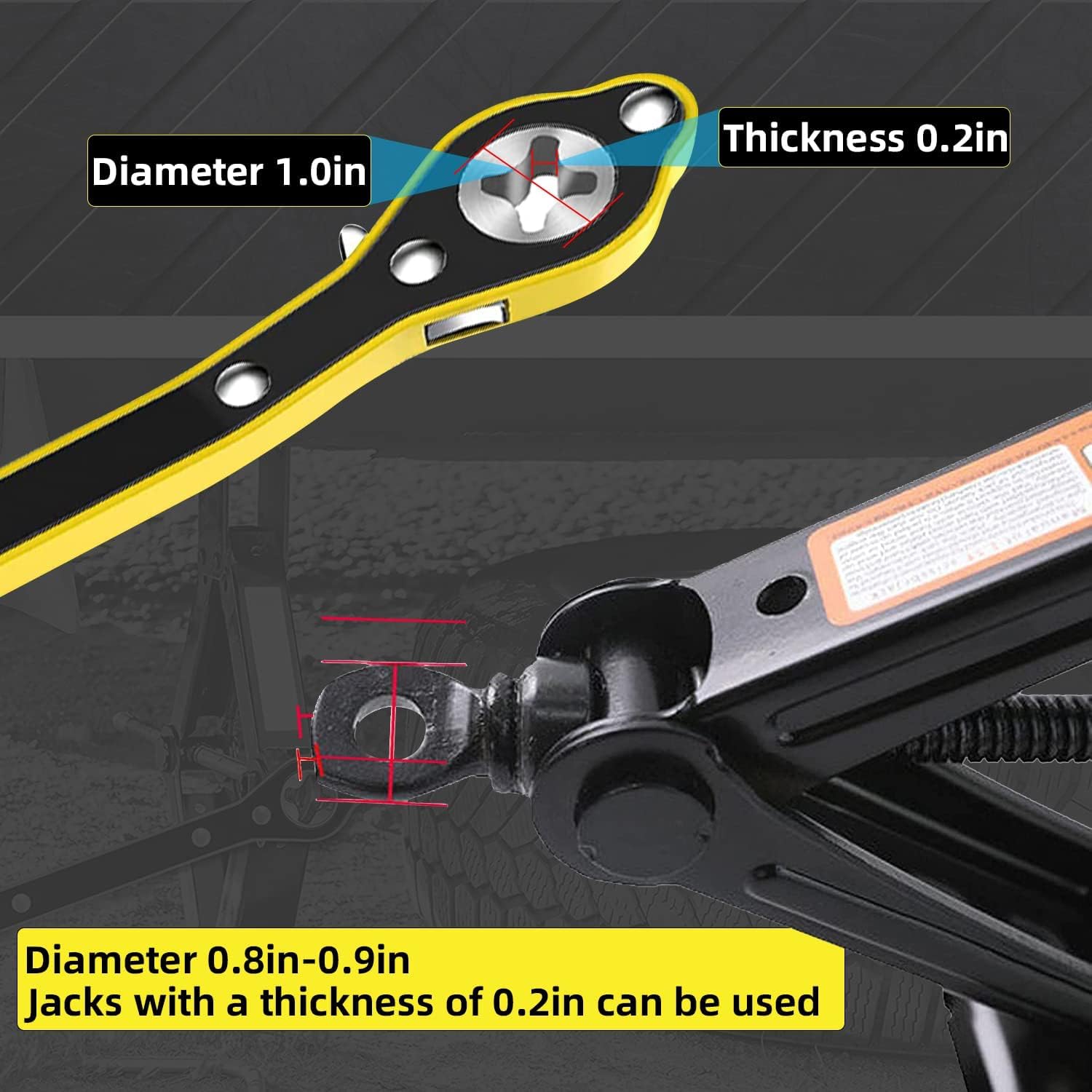 Clé à Cliquet Pour Cric De Voiture - Poignée Longue Ergonomique - Outil De Démontage De Roue Et Réglage De Cric