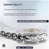 Vista 6 de Five Oceans Windlass Anchor Rode y cadena, cuerda de anclaje empalmada a mano y kit de cadena, cuerda de nailon de 3 hebras, cadena de acero